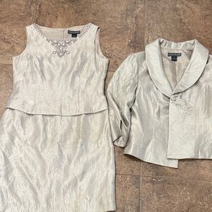 Jessica Howard Metallic Dress and Jacket Set